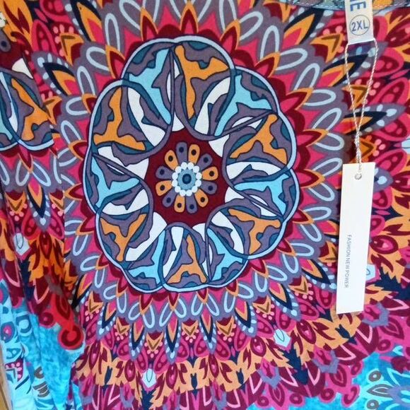 HiMONE Women's Wild Tyedye Inspired Shirt dress XXL - Picture 4 of 10